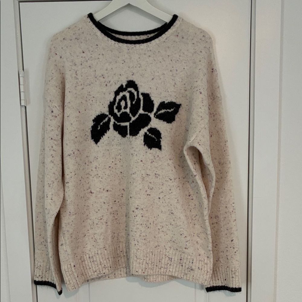 Cotton On Rose Contrast Crew Sweater (w/tag)